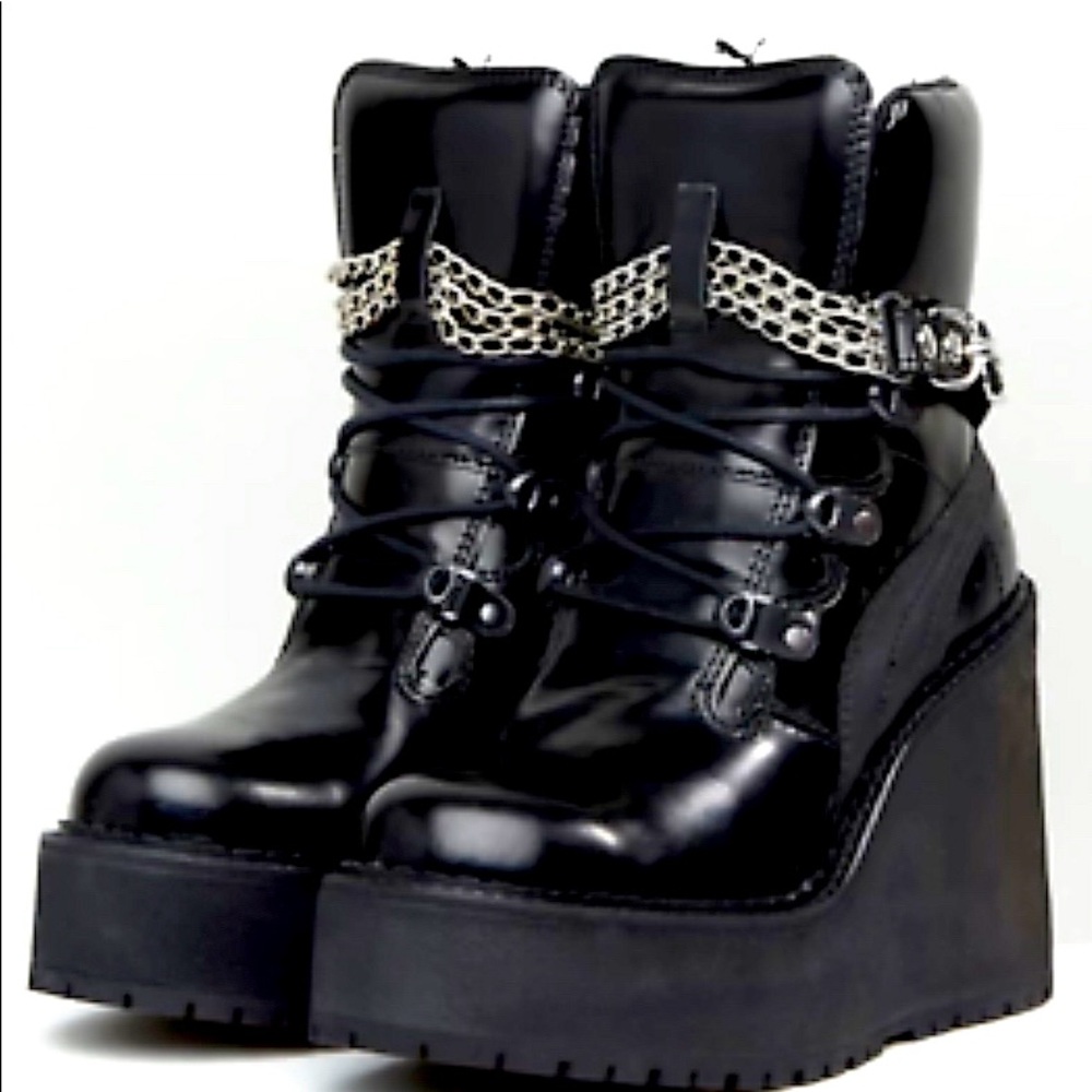 Fenty X Puma Black Platform Lace Up Boots